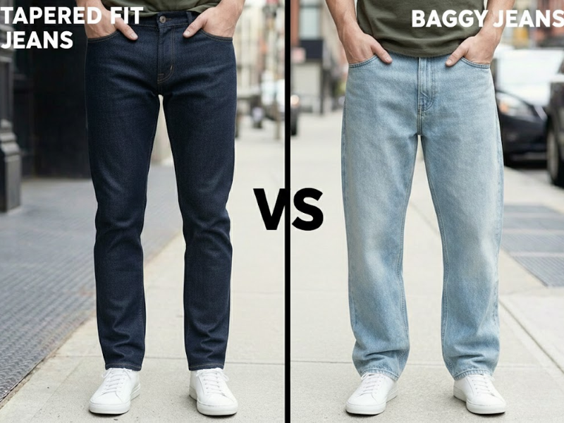 Tapered Fit Jeans vs Baggy Jeans